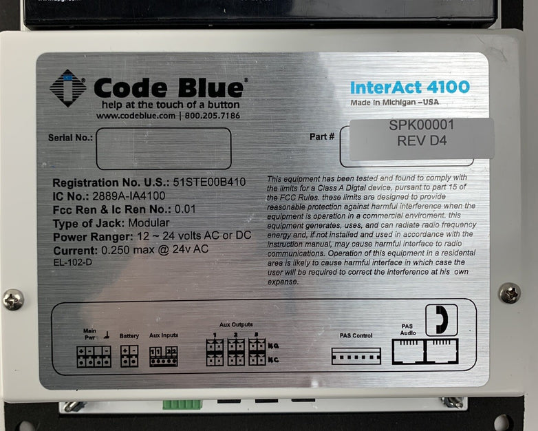 Code Blue InterAct 4100 Emergency Speakerphone Intercom 11788 Box Opened
