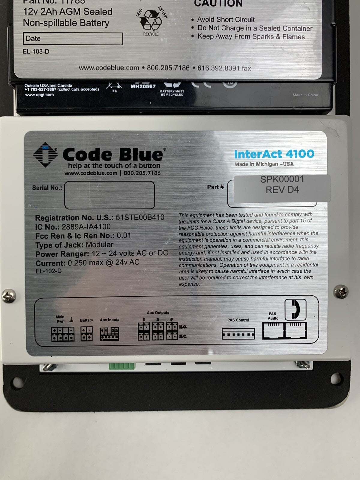 Code Blue InterAct 4100 Emergency Speakerphone Intercom 11788 Box Opened