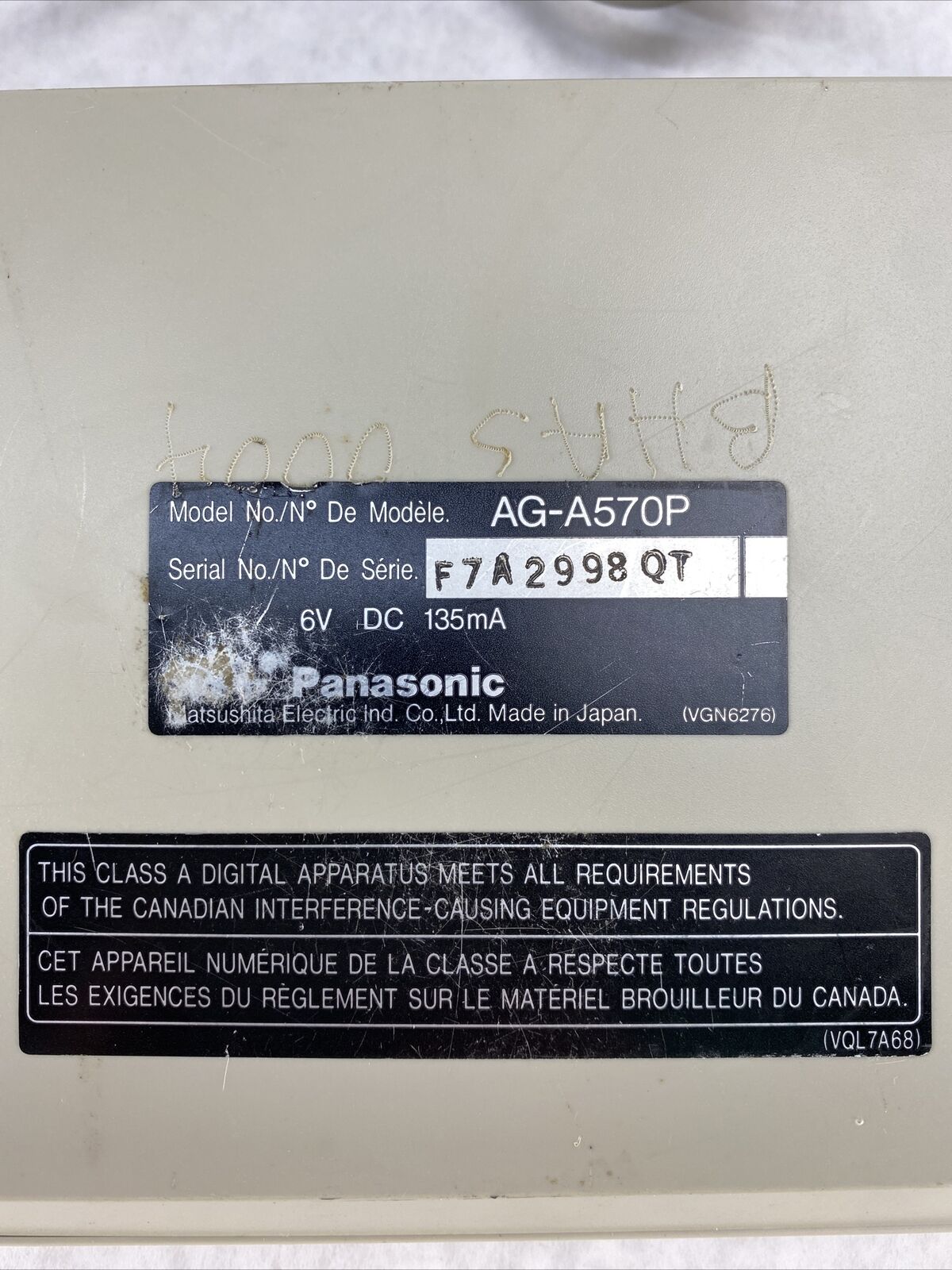 Panasonic AG-A570P Editing Controller NO PSU