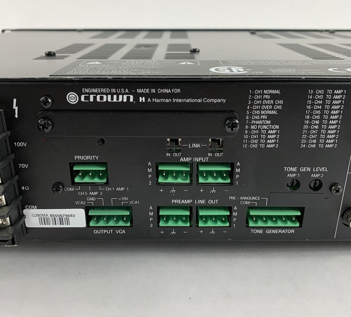 Crown 280MA Mixer / Amplifier - Bad #3 Volume Input Control Parts or Repair7