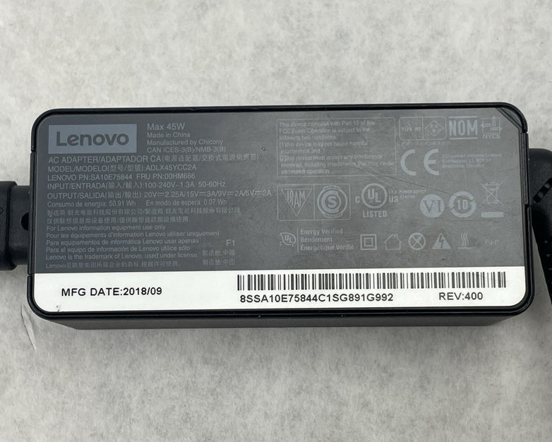 Lenovo ADLX45YCC2A 45W USBC Type-C AC Power Adapter Lot of 5