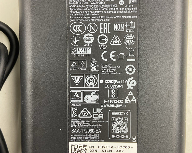 Dell Adapter LA240PM180 19.5v, 12.31A 240.0w