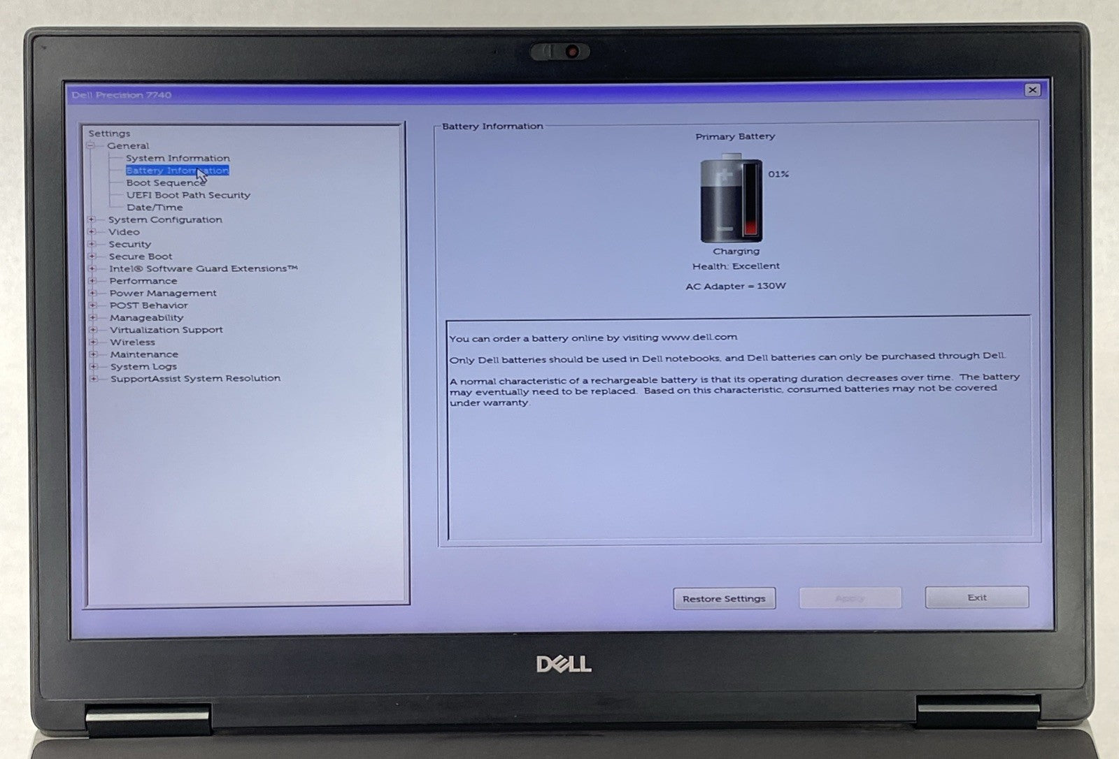 Dell Precision 7740 Intel Core i7-9850H 2.60 GHz 32 GB RAM 17.3" No HDD No OS