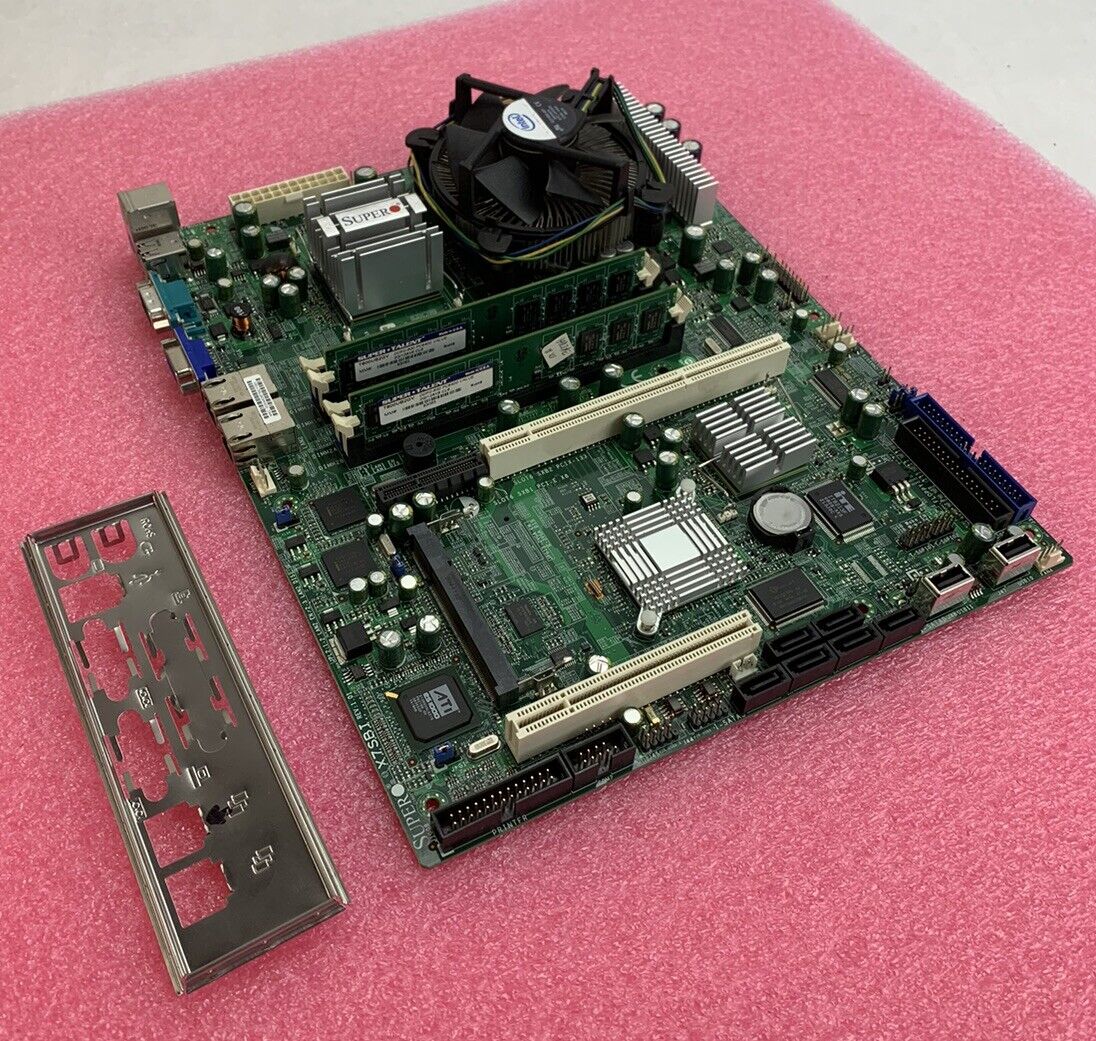 SuperMicro X7SBI Motherboard Intel Core 2 Quad Q9300 2.5GHz 4GB RAM w/ Shield
