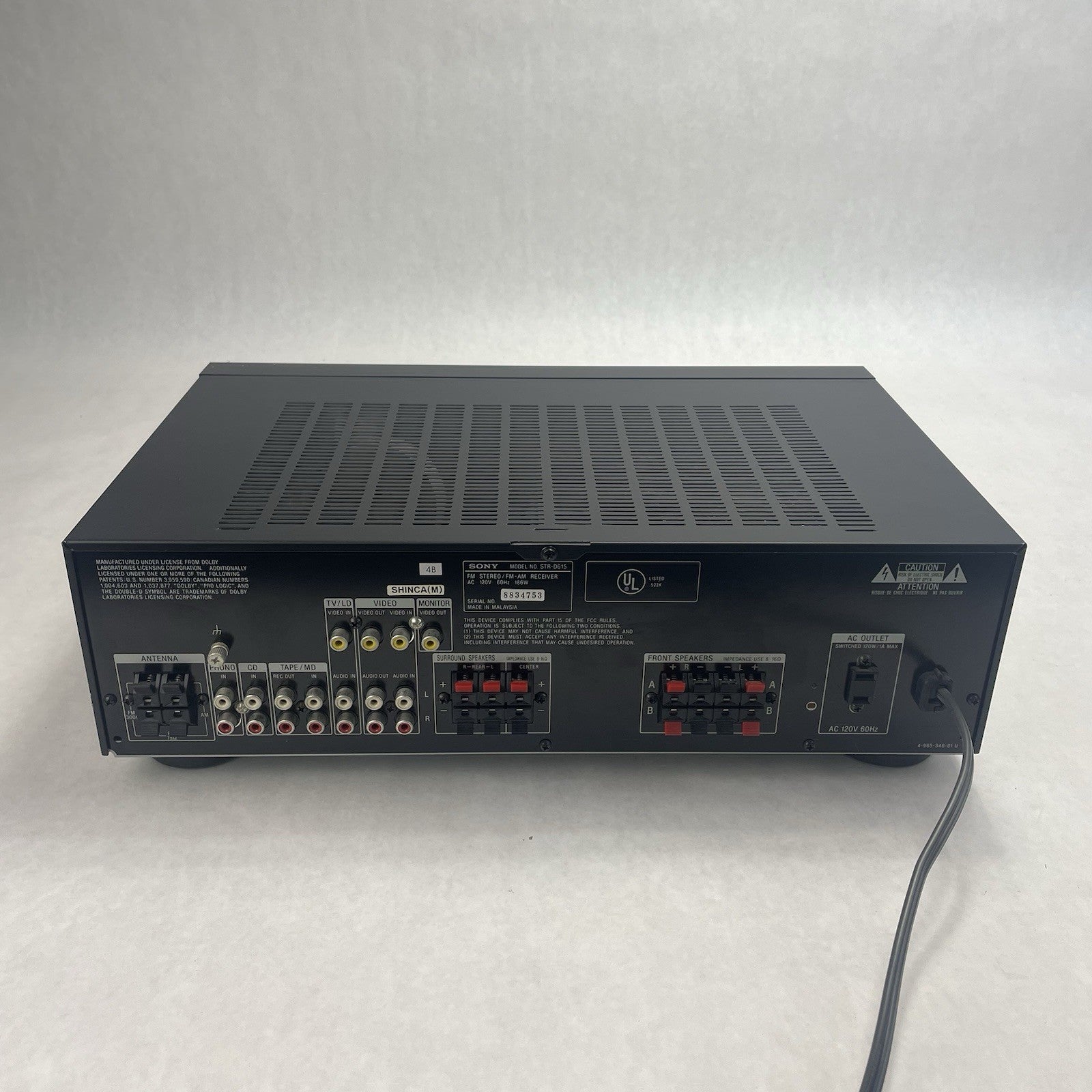 Sony STR-DE615 5.1 A/V Receiver 100W Dolby Digital DTS AM/FM Digital Tuner4