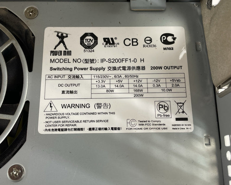 Unbranded ATX Case BareBones 200w Power Supply