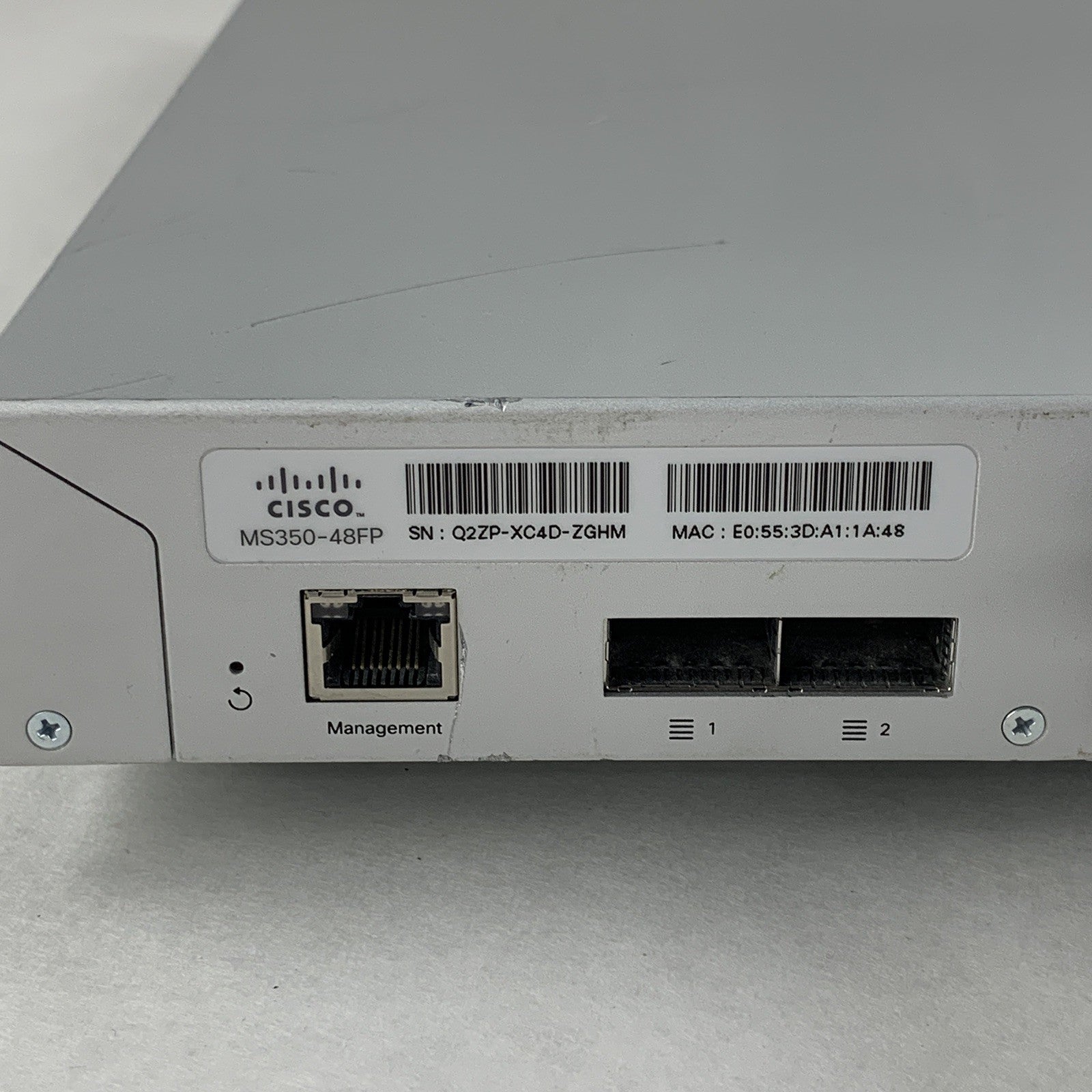 Cisco Meraki MS350-48FP-HW 48-Port PoE+ Ethernet Switch Tested Reset Port 25 Bad