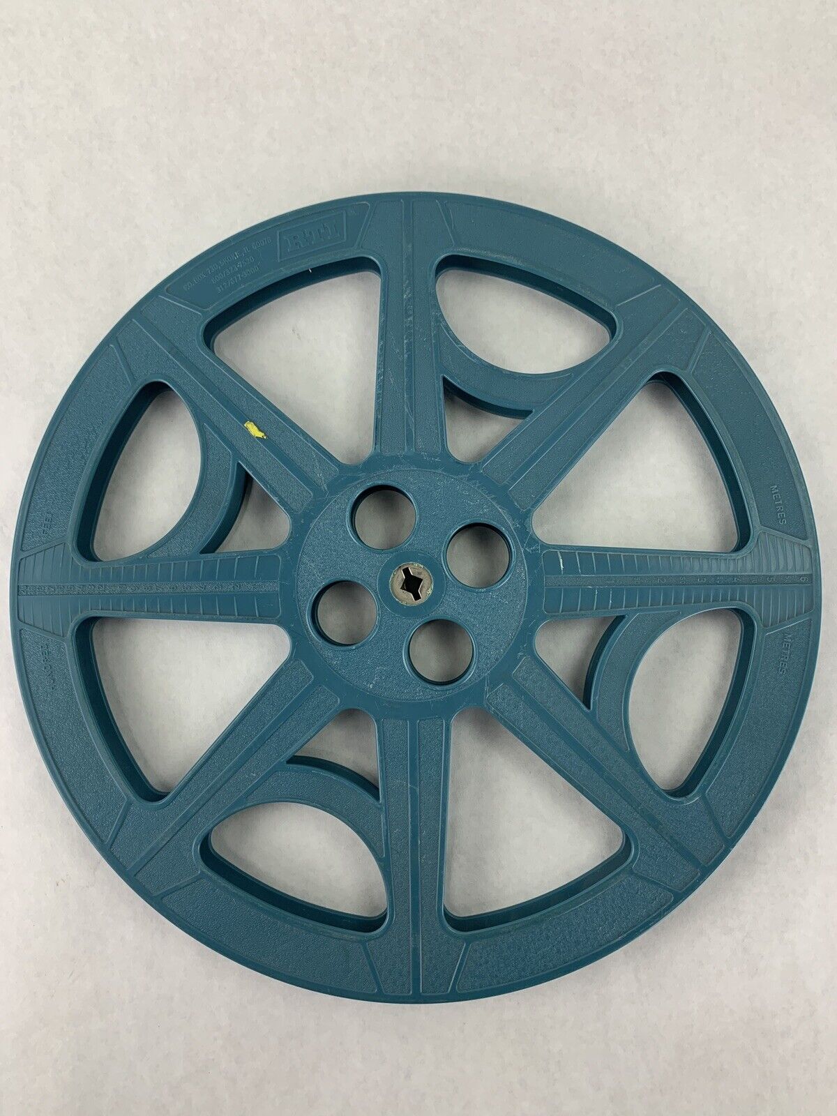 Vintage RTI 800/323-7520 15" Plastic 6 Metres 100 FT Film Reel Blue