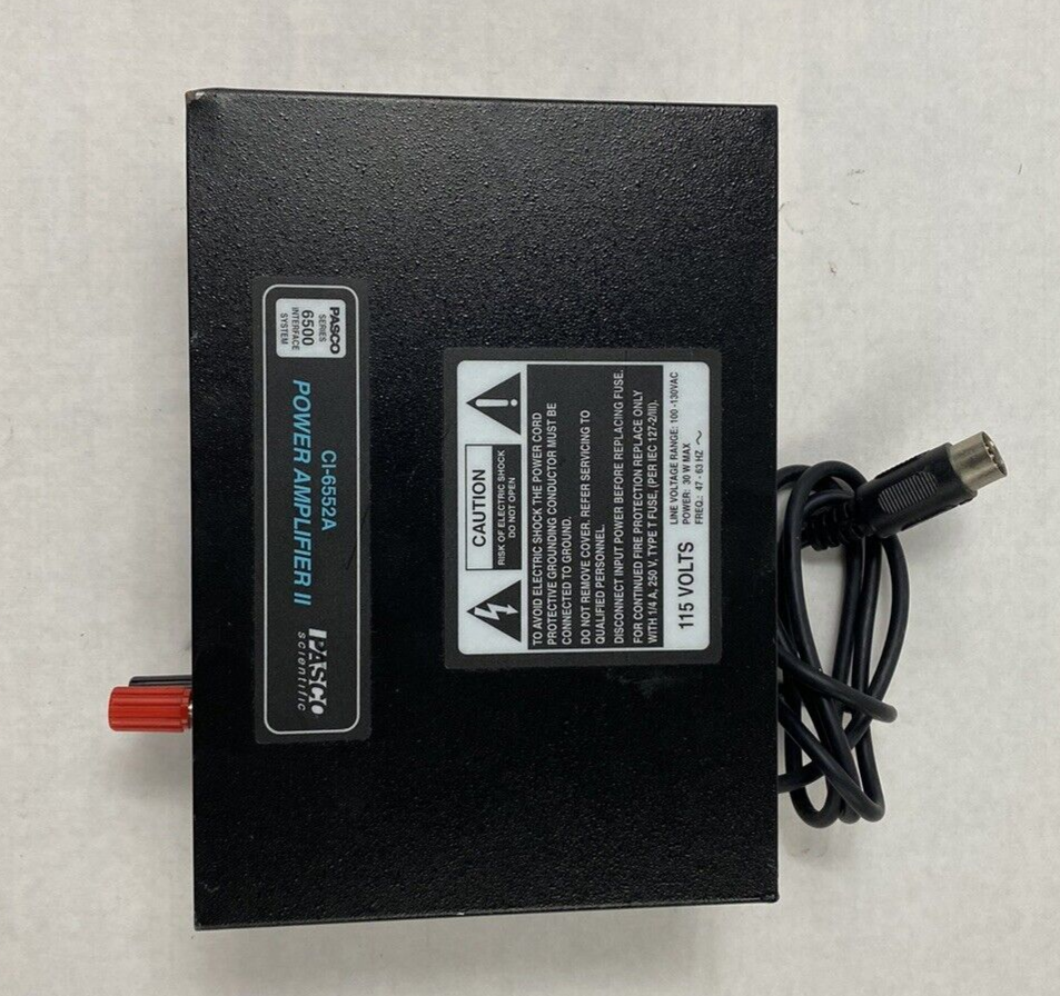 Pasco Scientific CI-6552A Power Amplifier II Power Tested No Power Cord