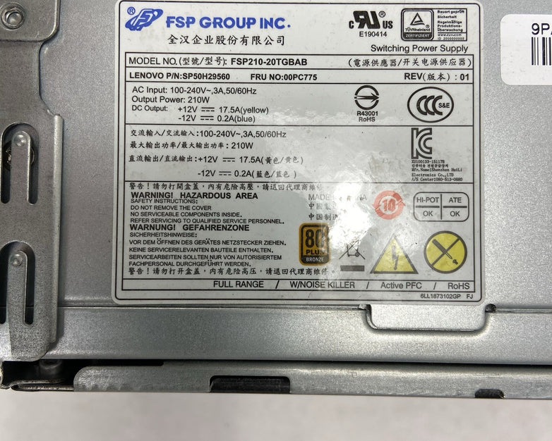 Lenovo ThinkCentre M720s SFF Core i5-9400F 2.9GHz 4GB RAM No HDD No OS R520