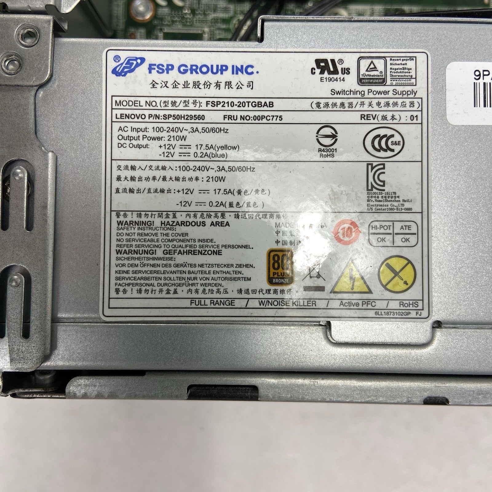 Lenovo ThinkCentre M720s SFF Core i5-9400F 2.9GHz 4GB RAM No HDD No OS R52012