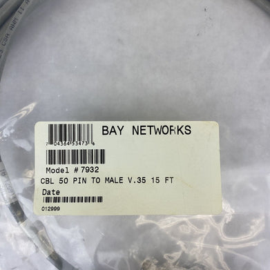Bay Networks 7932 Male DTE to Smart Serial V.35 Cable Grey 15' (Lot of 5)