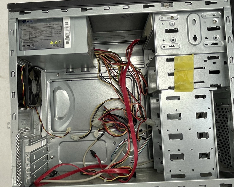 Retro Black mATX Computer Chasis w/ 285 Power Supply Barebones