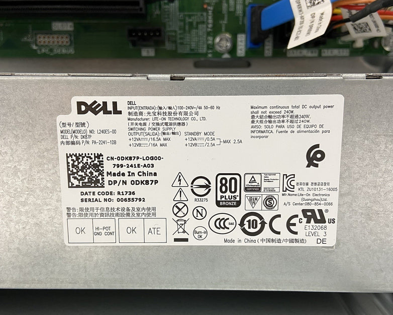 Dell Optiplex 7050 MT Intel Core i7-7700 3.6GHz No RAMHDDOSOD