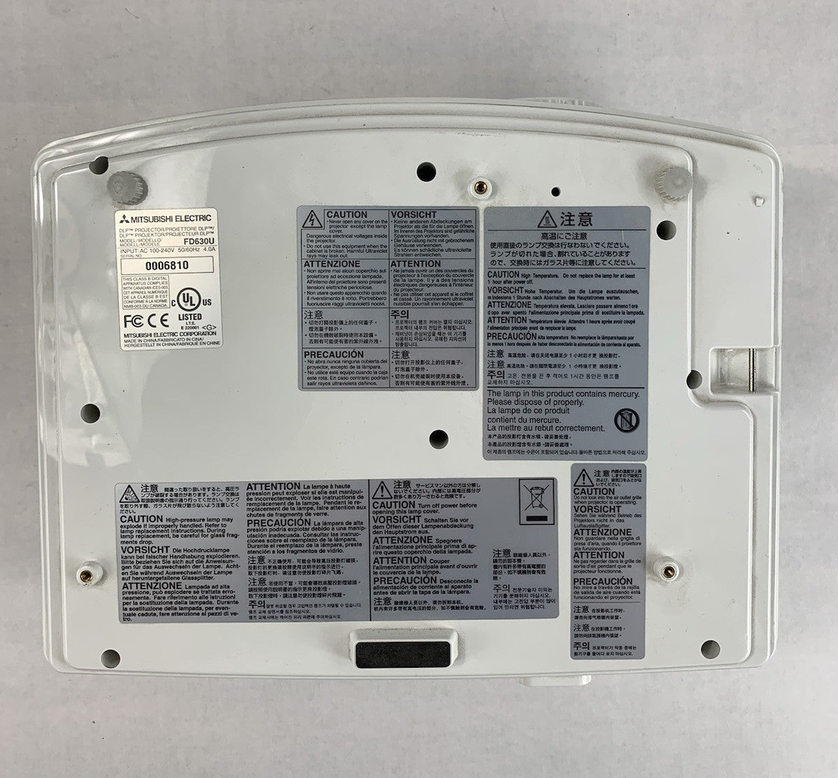 Mitsubishi FD630U Projector - Parts and Repair