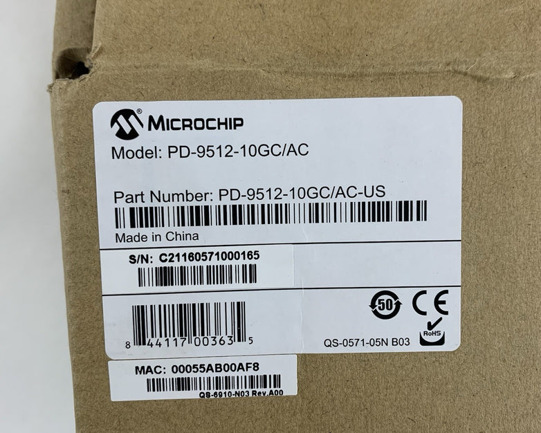 Microchip PD-9512-10GC/AC 12-Port BT 60W Switch Box Opened