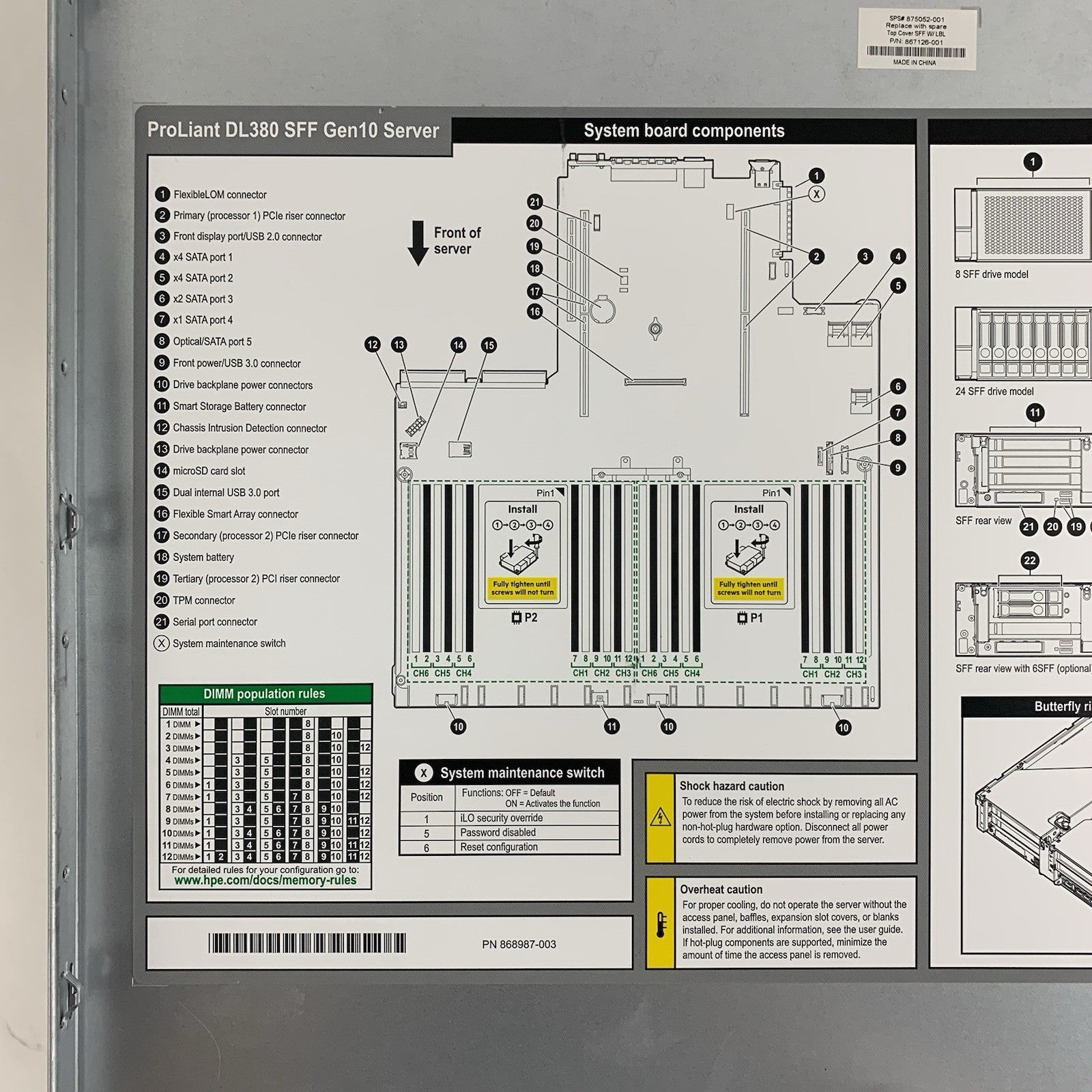 HP ProLiant DL380 Gen10 Server 2x Intel Xeon Gold 5222 3.8GHz 64GB RAM No OS/HDD17