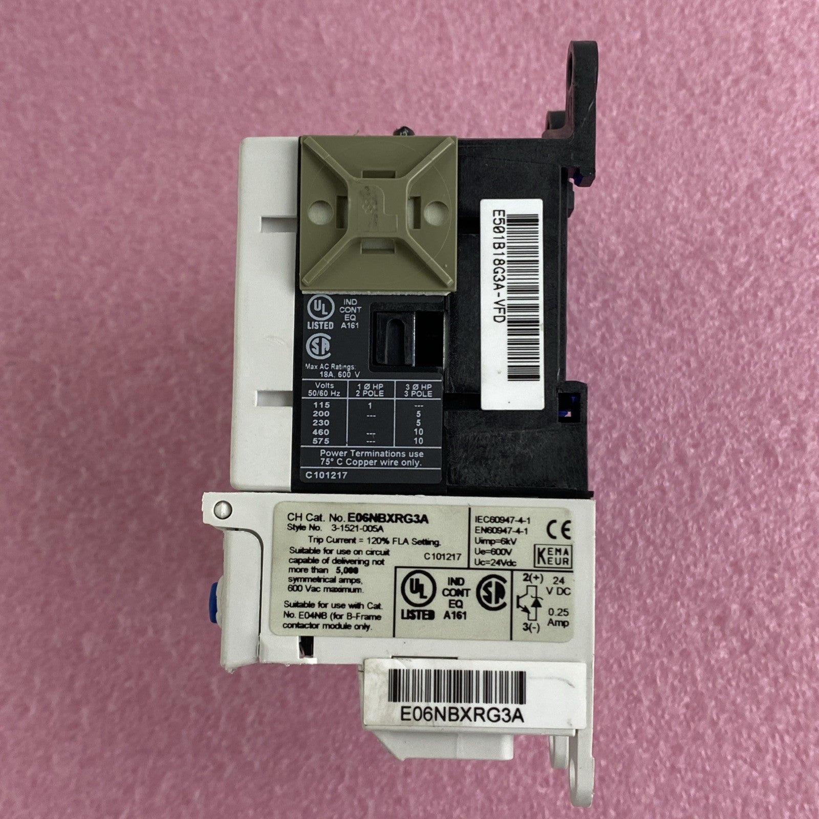 Eaton E04NB18X3N Contactor with Relay E06NBXRG3A 6