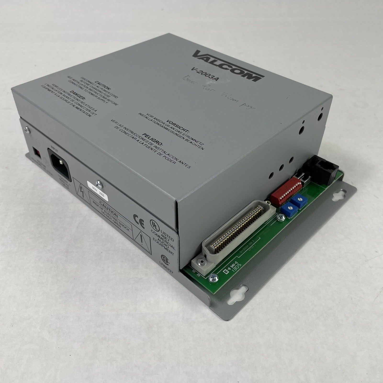 Valcom Model V-2003A 3 Zone Page Control Untested Parts or Repair