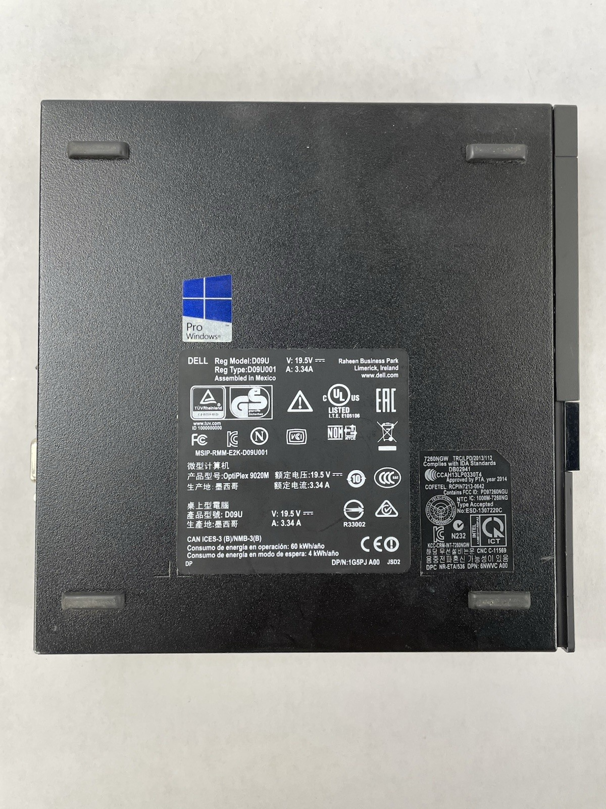 Dell Optiplex 9020M Micro i3-4160T 3.10 GHz 8 GB RAM No SSD/OS/AC - Residue7