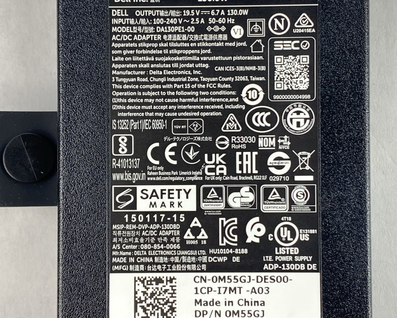 Dell DA130PE1-00 130W AC Adapter W/ Power Cord Mix Lot of 3