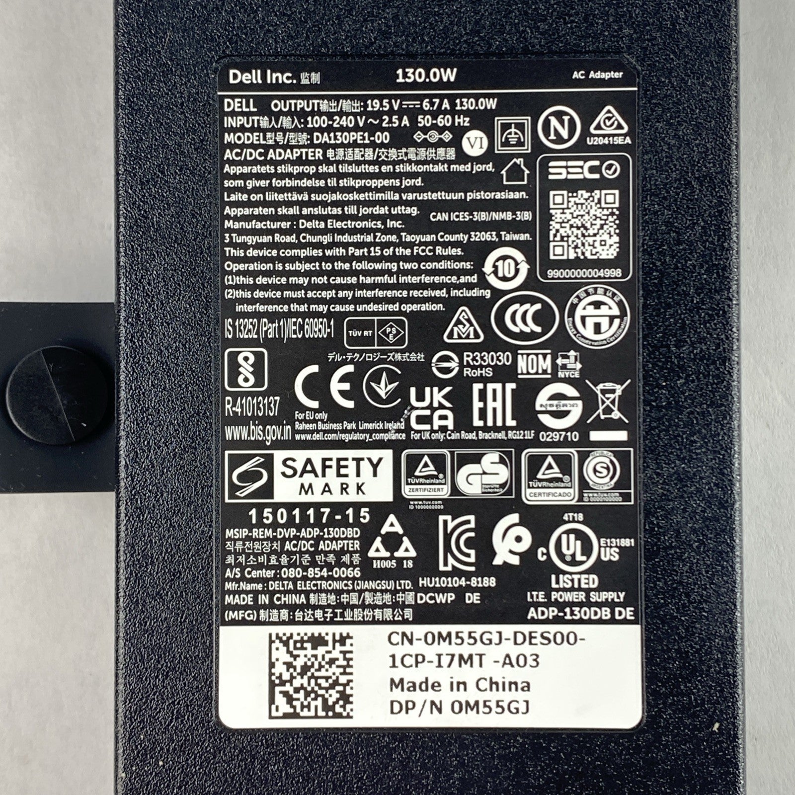 Dell DA130PE1-00 130W AC Adapter W/ Power Cord Mix Lot of 36