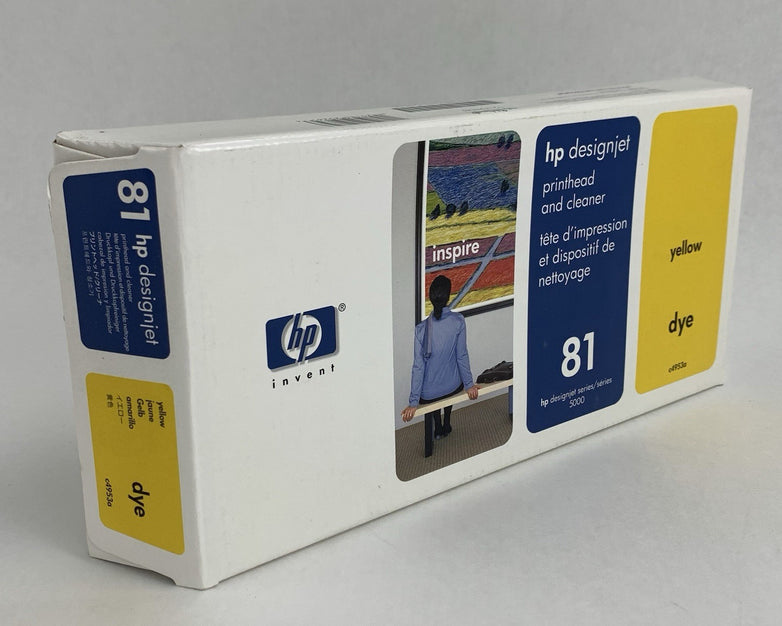 HP C4953A 81 DesignJet Printhead & Cleaner Yellow New OEM Sealed 2008