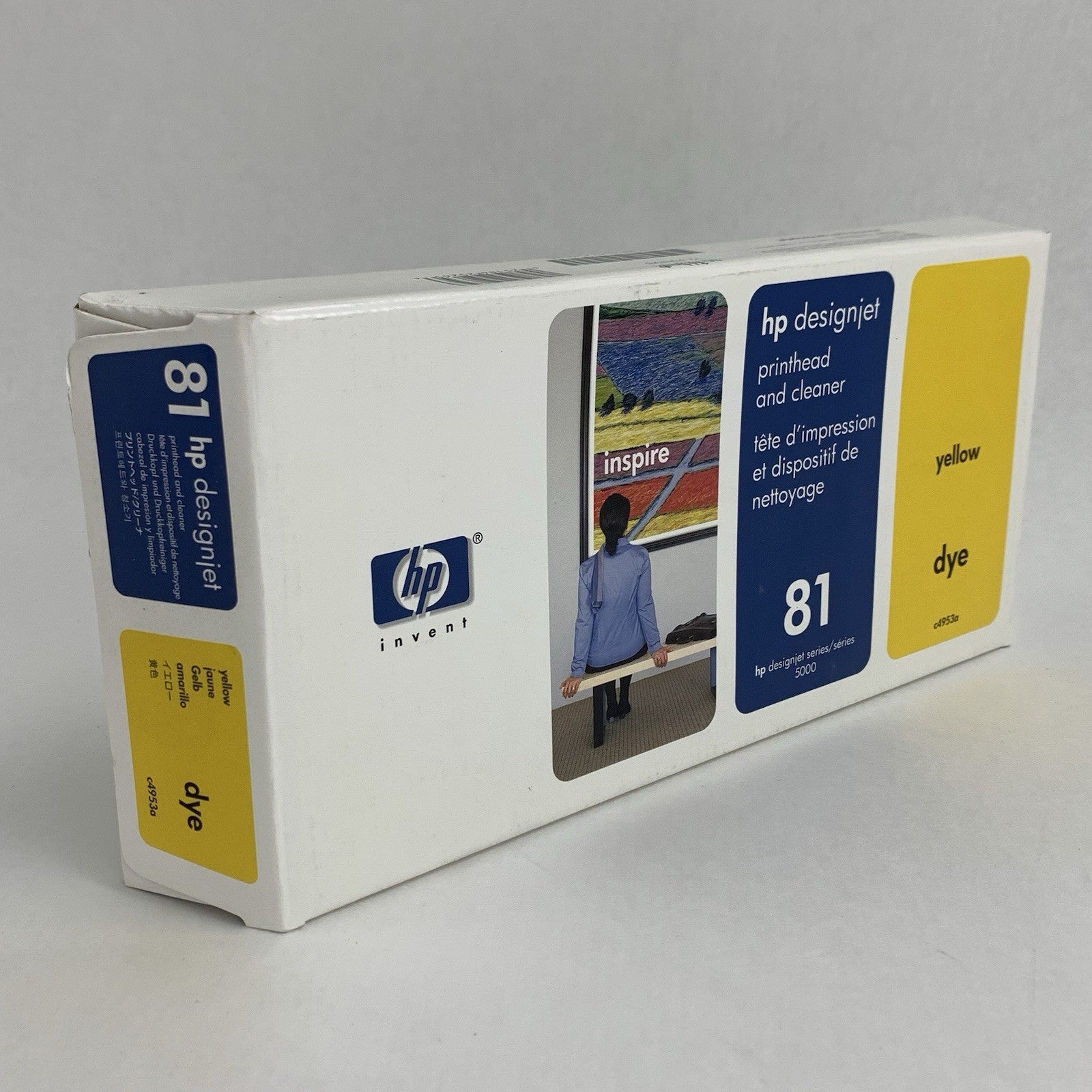 HP C4953A 81 DesignJet Printhead & Cleaner Yellow New OEM Sealed 20080
