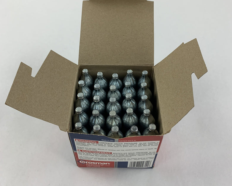 Crosman 25 Count Box 12G CO2 Powerlet Cartridges For Air Guns New