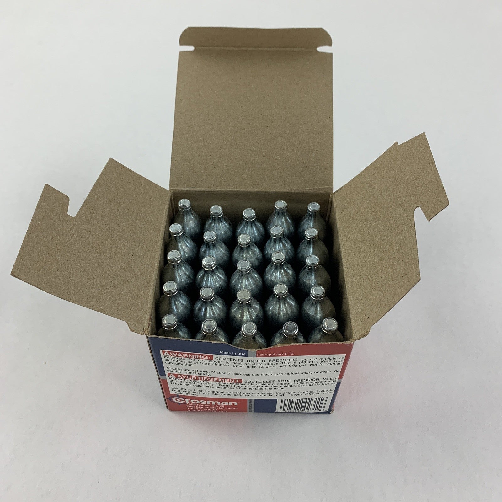 Crosman 25 Count Box 12G CO2 Powerlet Cartridges For Air Guns New