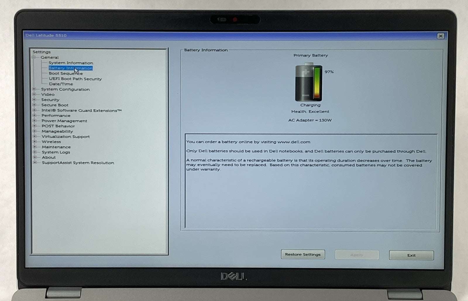 Dell Latitude 5510 Intel Core i5-10310U 1.70 GHz 16 GB RAM 15.6" No HDD No OS
