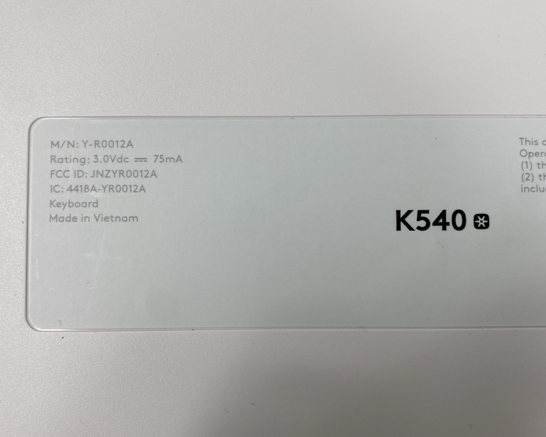 Logitech K540 Wireless Desktop Keyboard with USB Dongle