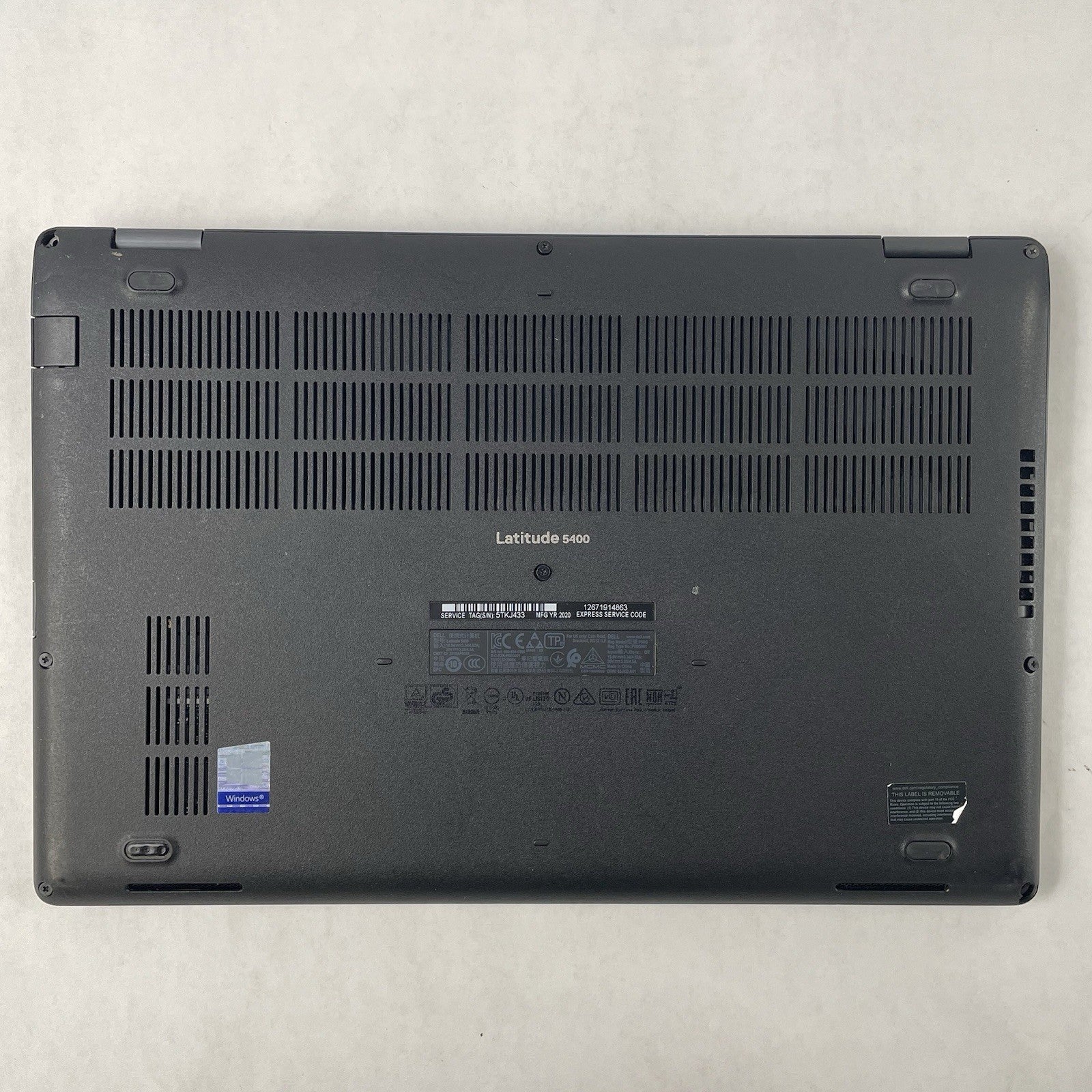 Dell Latitude 5400 14" i5-8365U 1.60 GHz 8 GB RAM No SSD/OS/AC/Batt- Bad Bottom16