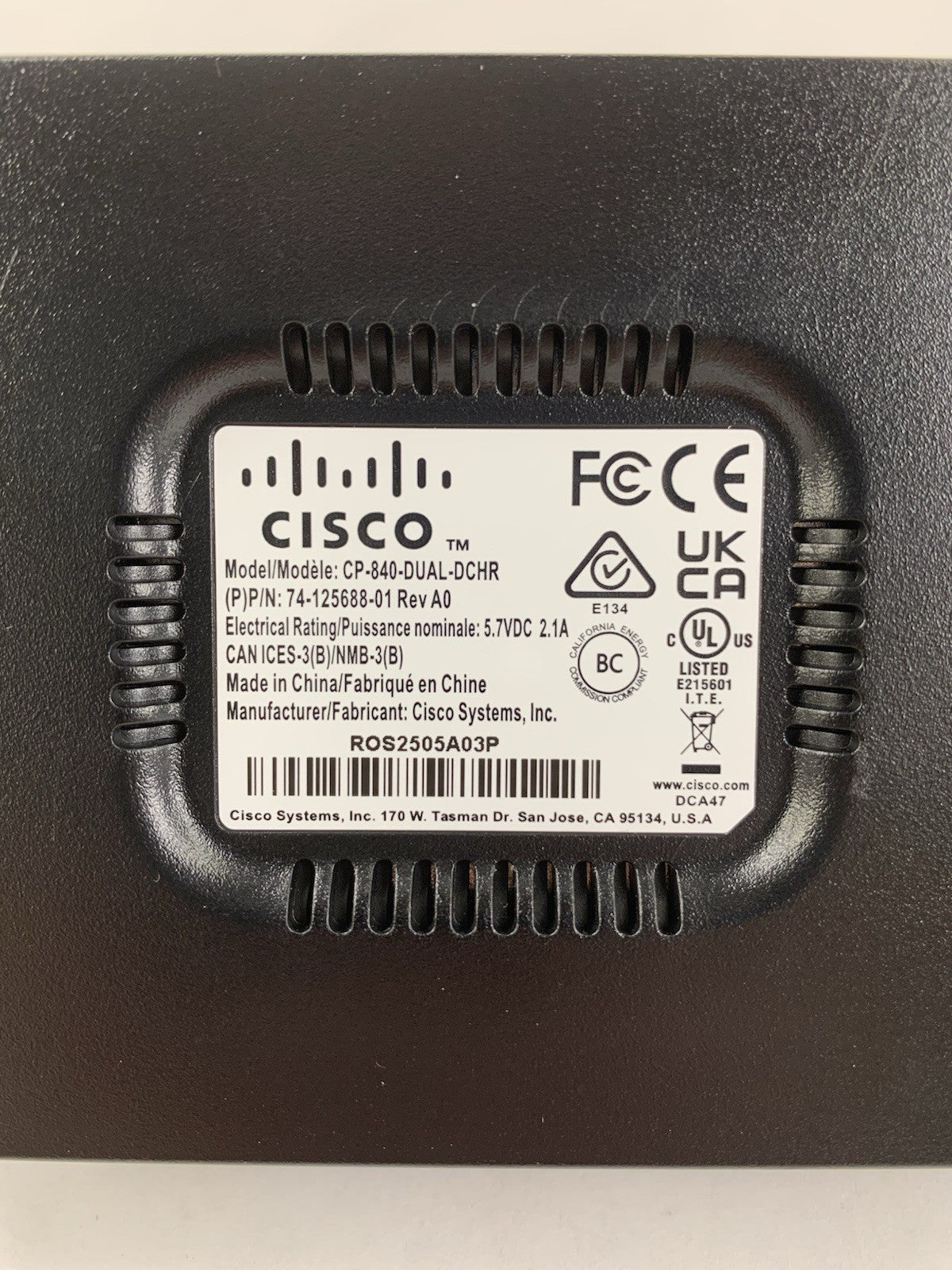 Cisco CP-840-DUAL-DCHR 74-125688-01 Charging Dock7