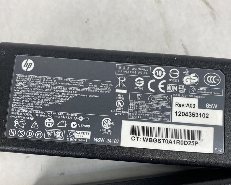 Genuine HP AC Power Adapter 608425-001 609939-001 18.5V 3.5A 65W Lot of 4