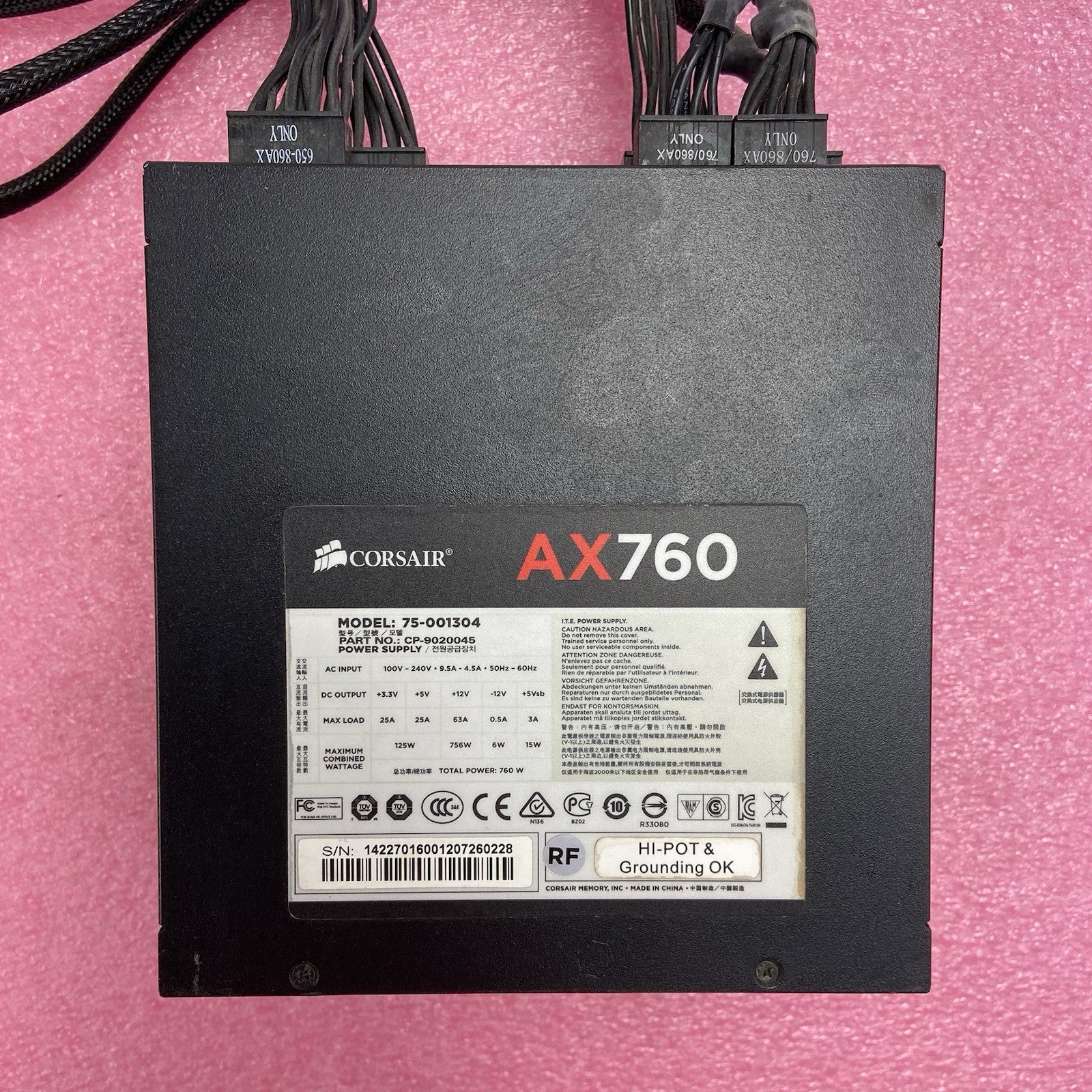 Corsair AX760 75-001304 Mdoular Power Supply 6