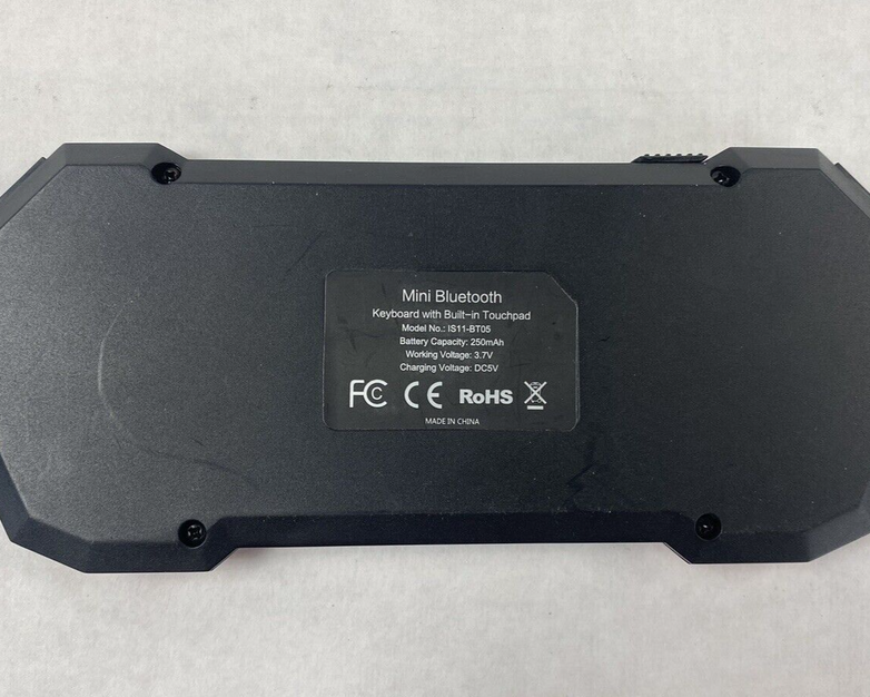 Mini Bluetooth Keyboard with Built-In Touchpad IS11-BT05 Power Tested