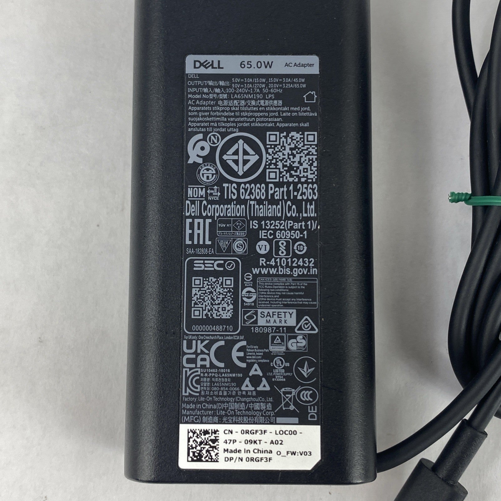 Dell DA65NM190 65W USB-C AC Adapter No Power Cord Lot of 54