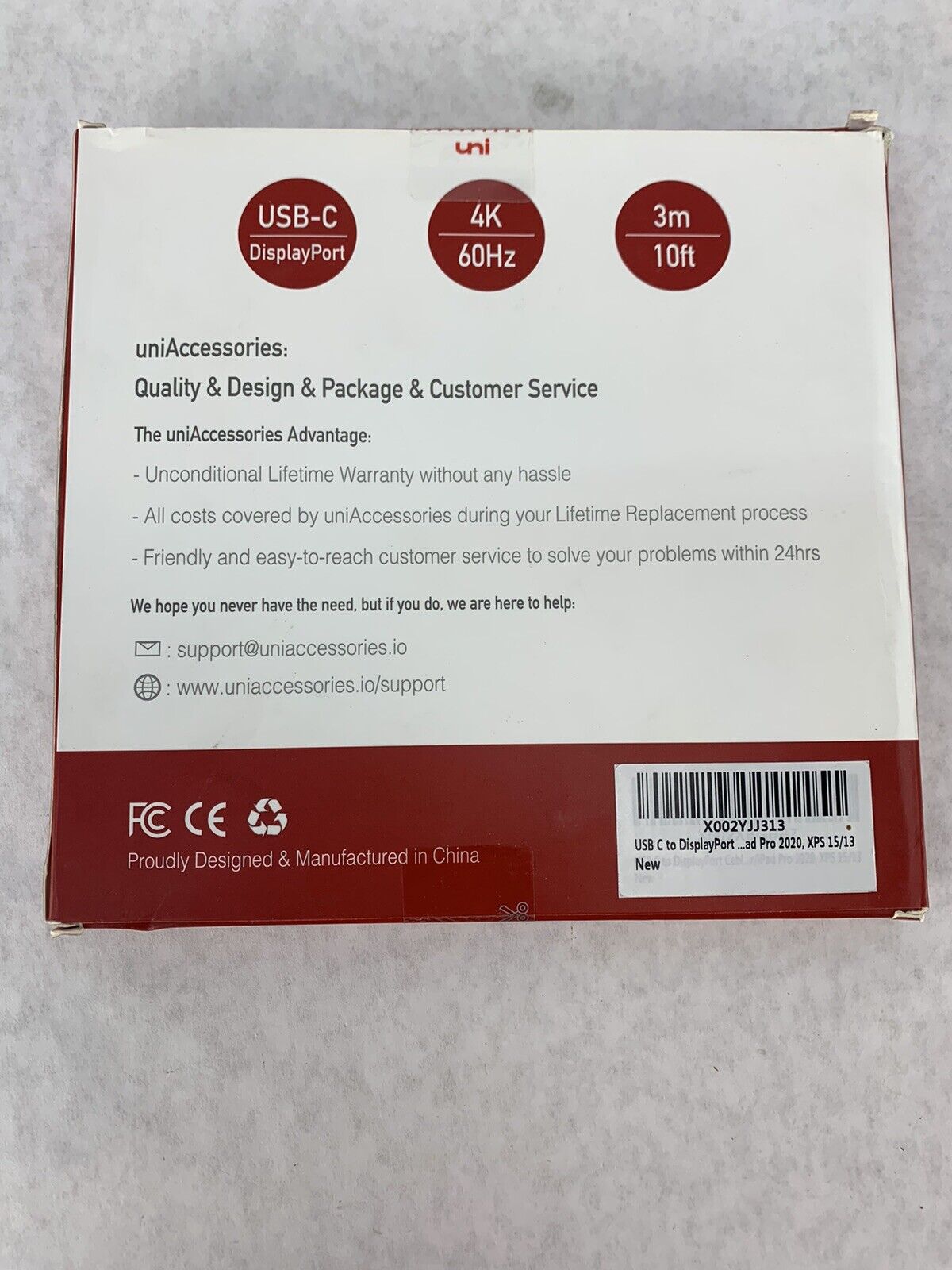 DisplayPort Cable Uni Brand USB-C to DisplayPort Cable 10 ft. New