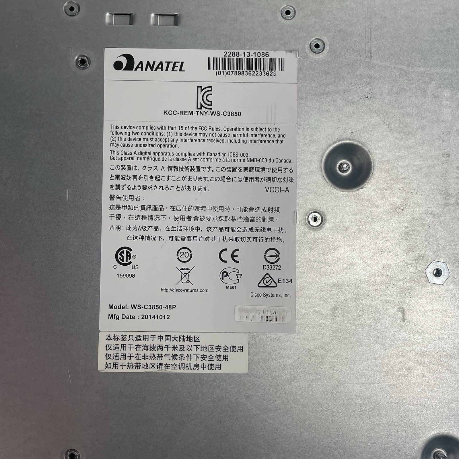 Cisco WS-C3850-48PW-S 48-Port PoE+ Gigabit Layer 3 Managed Switch Tested & Reset17