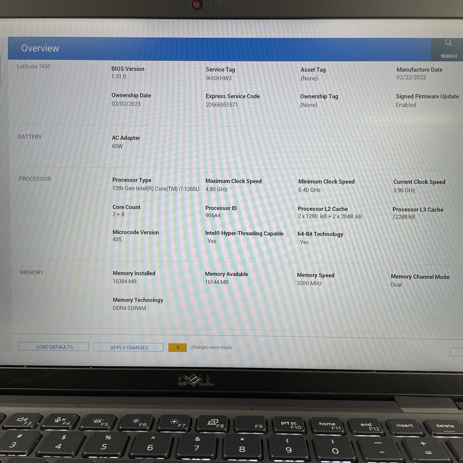 Dell Latitude 7430 14" i7-1265U 3.66 GHz 16 GB RAM No SSD/OS/AC/Batt2