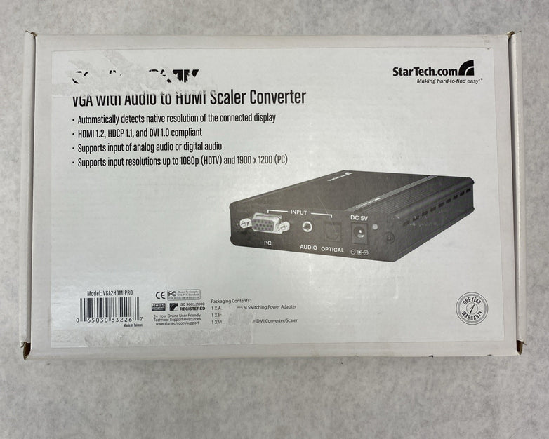 StarTech VGA2HDMIPRO ConvergeAV VGA To HDMI AV Converter/Scaler - With Cables