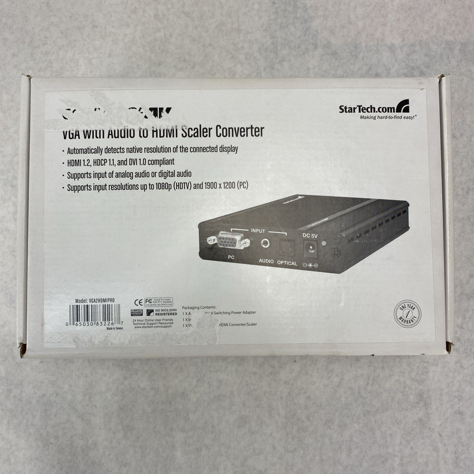 StarTech VGA2HDMIPRO ConvergeAV VGA To HDMI AV Converter/Scaler - With Cables 1