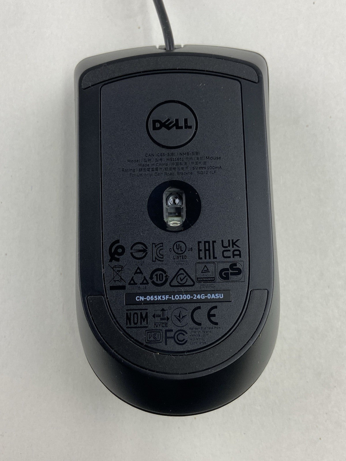 Optical Mouse MS116 CN-065K5F Black USB Scroll Wheel OEM3