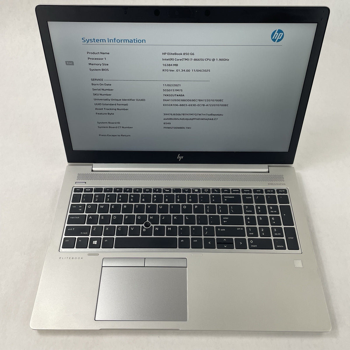 HP EliteBook 850 G6 15.6" i7-8665U 1.90 GHz 16 GB RAM No SSD/OS/AC - Corner2