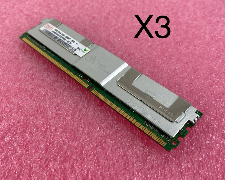 Hynix 4GB DDR2 PC2-5300F Server Memory Ram HYMP151F72CP4N3 - Lot of 3