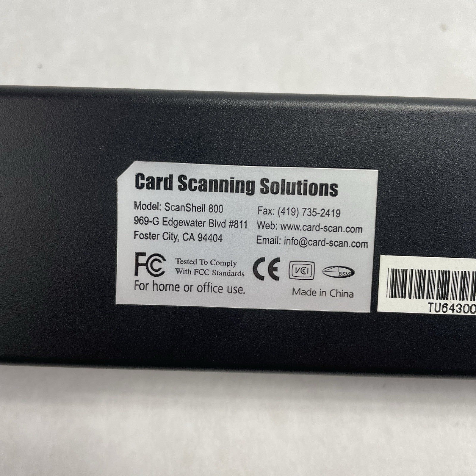 ScanShell 800 Card Scanning Solutions Scanner Power Tested