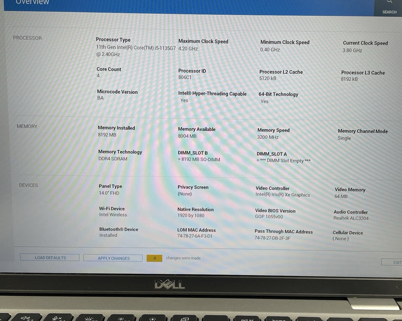 Dell Latitude 5420 14" i5-1135G7 1.40 GHz 8 GB RAM No SSD/OS/AC - Worn Paint