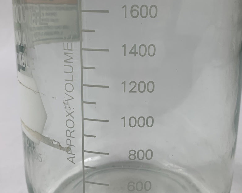 Kimax Kimble 14395-2000 2000 mL Round Wide Mouth Media Storage Bottle - No Lid