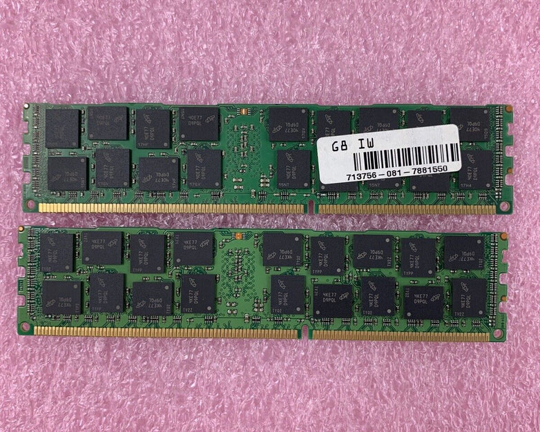 Lot of 2 Micron MT36KSF2G72PZ-1G6E1HE 16GB DDR3 SDRAM PC3L-12800 RAM Memory